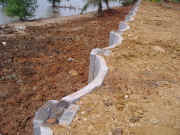 Kerja-Kerja Memasang Dan Menyiapkan Tembok Penahan Hakisan Tebing Di Sungai Muar Di Masjid Kedua Tanjung Agas, Muar, Johor